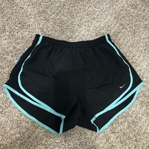 Nike Women's Black Shorts with Blue Trim